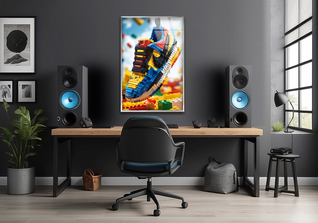 Nike Lego Shoes Glass Wall Art Glass Printing Wall Art, Print photos on glass