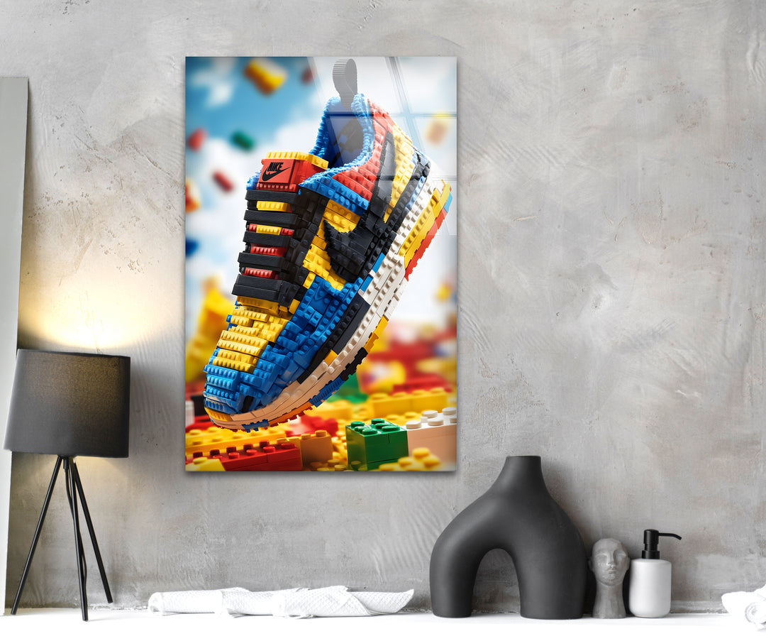 Nike Lego Shoes Glass Wall Art photo print on glass, prints on glass wall art