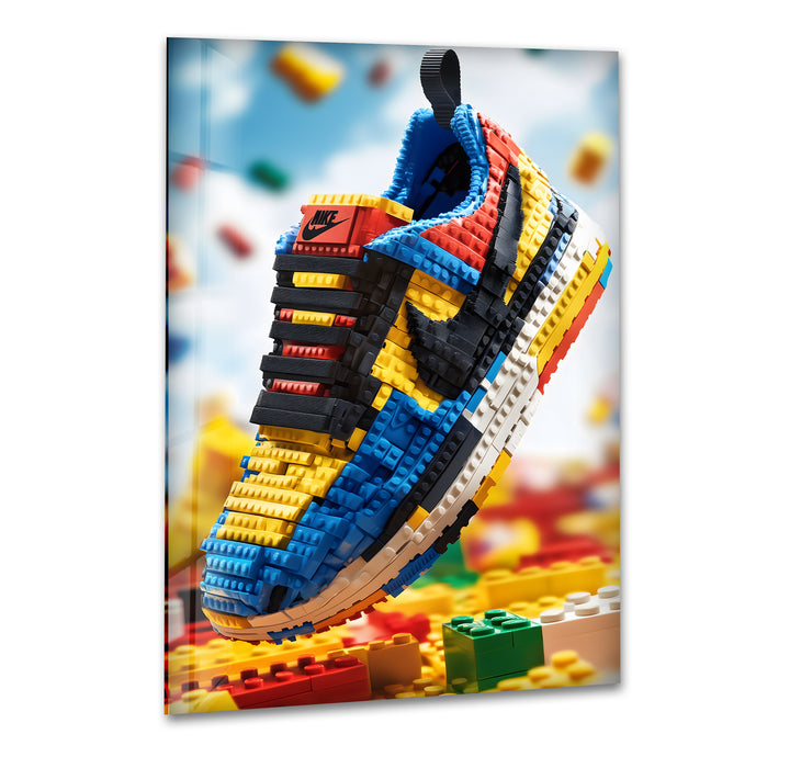 Nike Lego Shoes Glass Wall Art	print picture on glass, Tempered Glass Wall Art