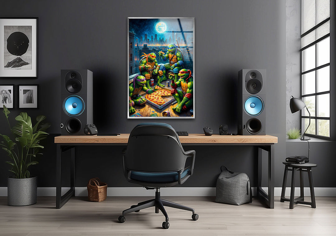 Ninja Turtles Glass Wall Art custom glass pictures, glass art prints
