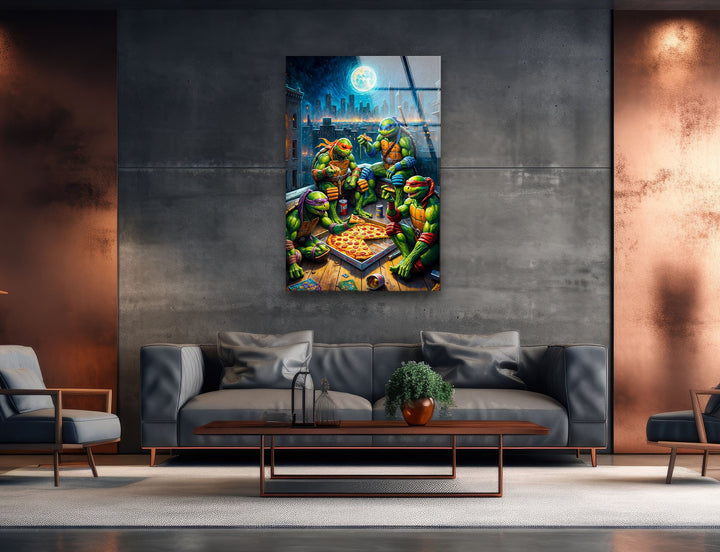 Ninja Turtles Glass Wall Art photo print on glass, prints on glass wall art
