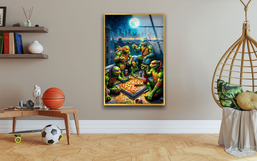 Ninja Turtles Glass Wall Art custom glass photo prints, large glass prints
