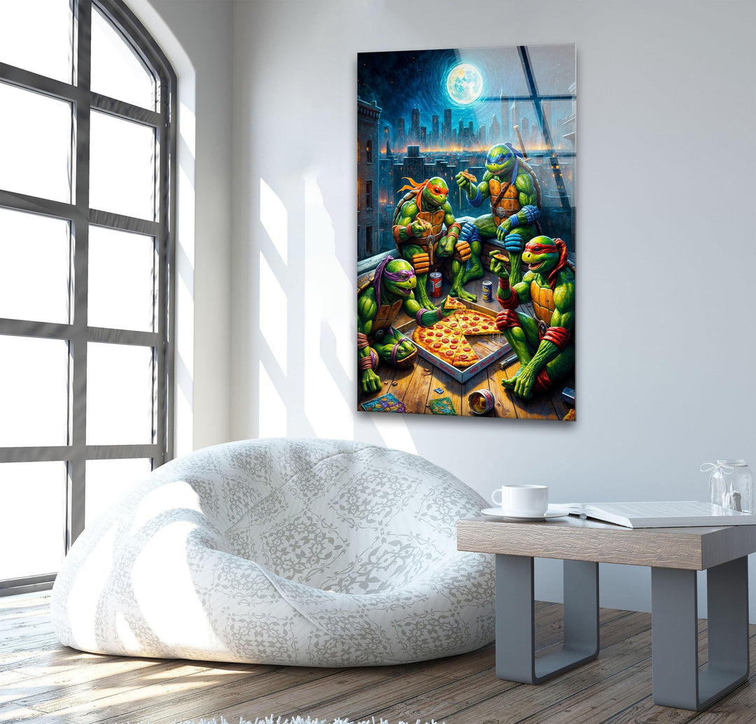 Ninja Turtles Glass Wall Art picture on glass wall art, photos printed on glass
