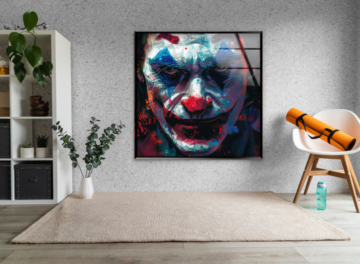 Oil Painting Joker Portrait Glass Wall Art stained glass wall art, stained glass wall decor
