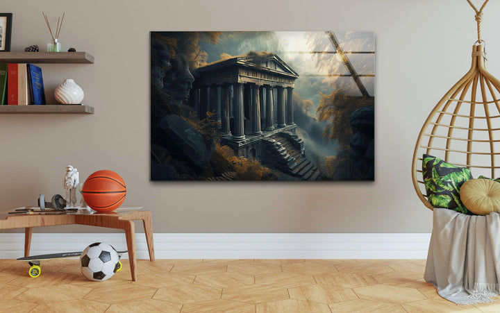 Olympus Temple Glass Wall Art custom glass photo prints, large glass prints
