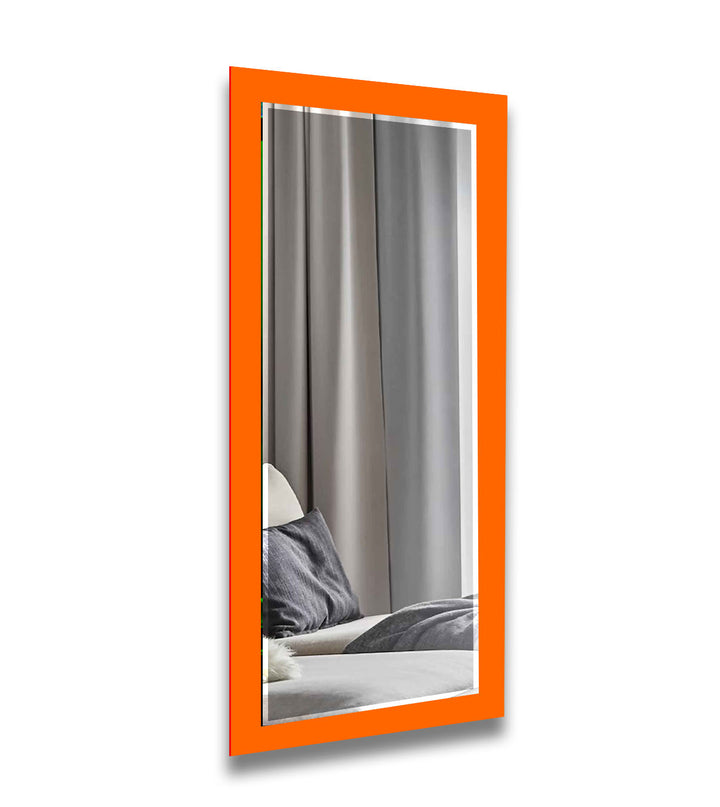 Orange Solid Color Wall Mirrors Square Wall Mirror
