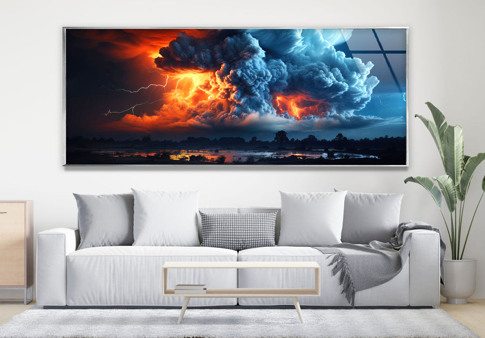 Thunderstorm Cloud&Sky Glass Wall Art, glass pictures for Wall, glass prints wall art