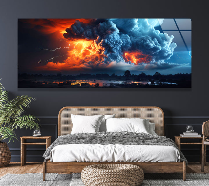 Thunderstorm Cloud&Sky Glass Wall Art, print picture on glass, Tempered Glass Wall Art