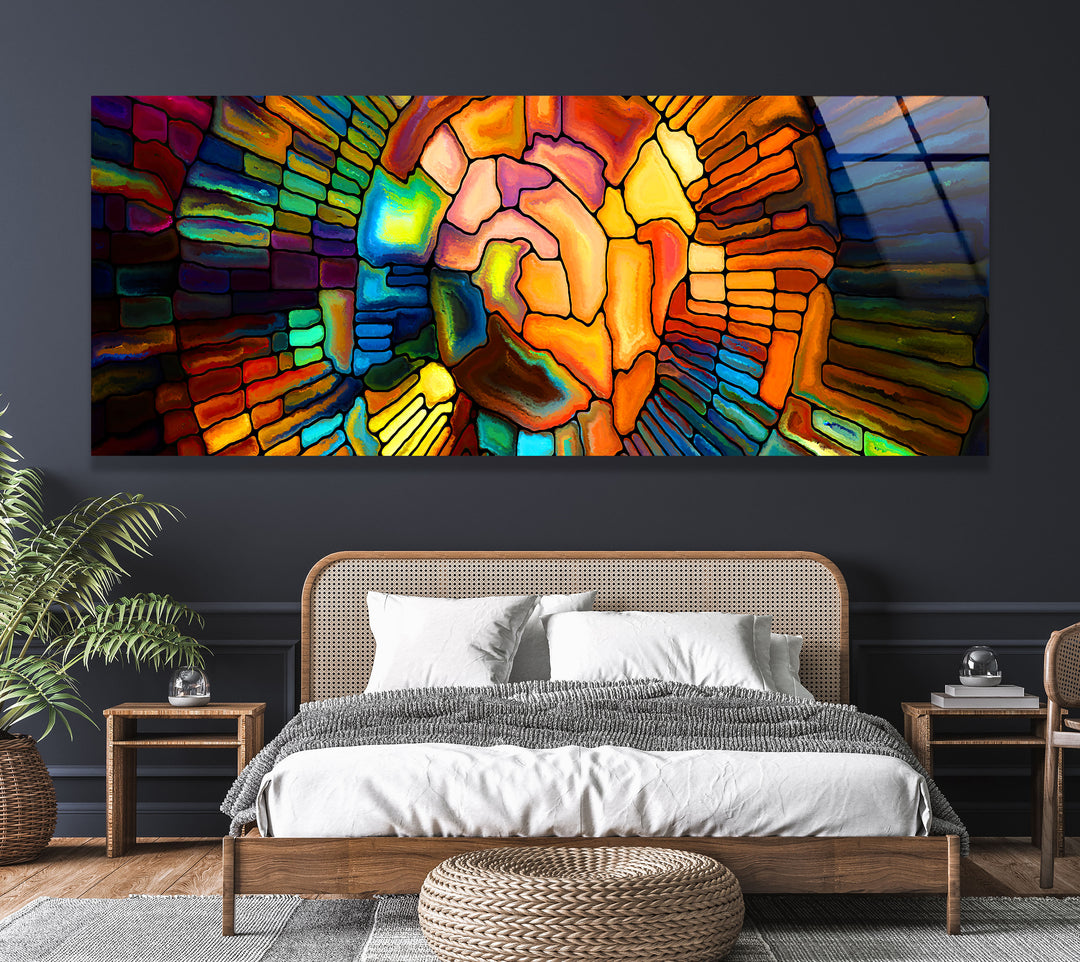 Colorful Abstract Stained Glass Wall Art, art glass wall art, glass wall art pictures