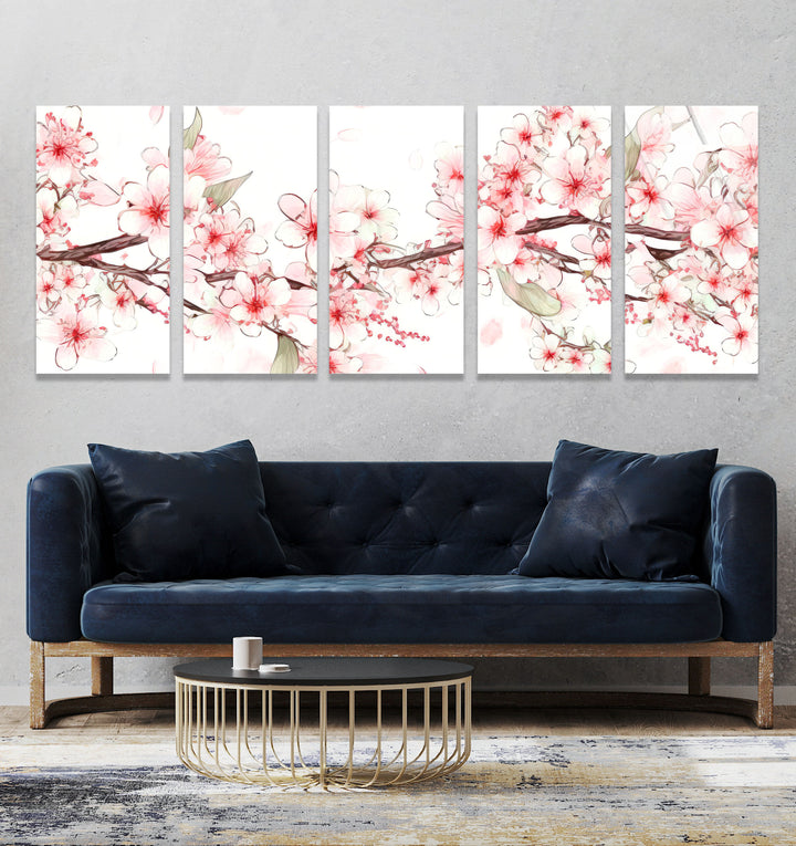 Sakura Cherry Blossom Glass Wall Art, custom glass photo prints, large glass prints