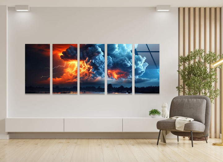 Thunderstorm Cloud&Sky Glass Wall Art, custom glass photo prints, large glass prints