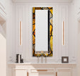 Gold Stained Tempered Glass Wall Mirror