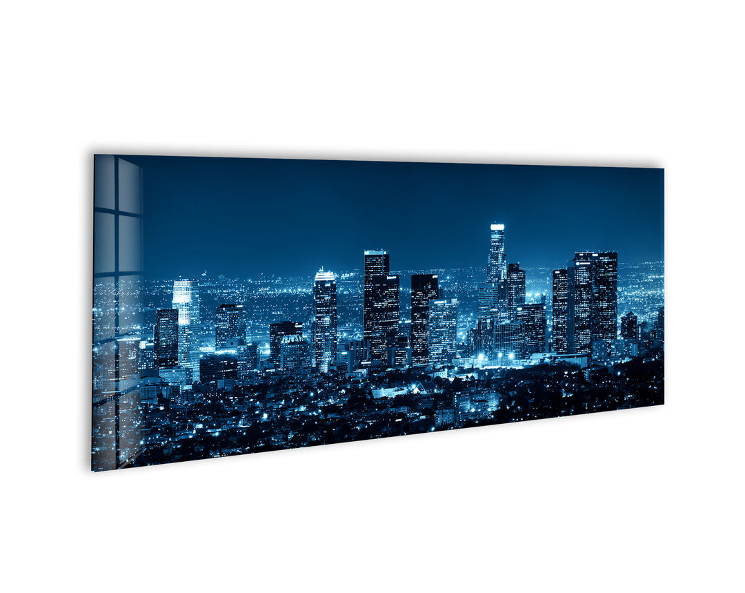 Los Angeles City Landscape Glass Wall Art, print on glass, glass printed photos