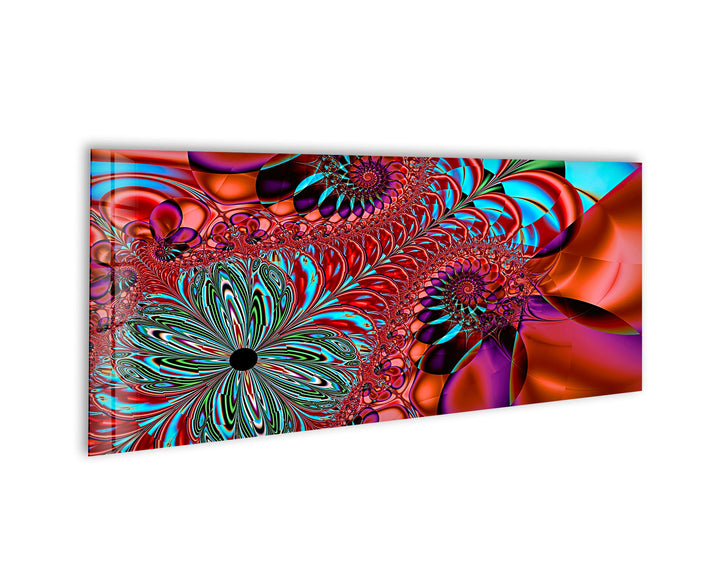 Vivid Abstract Fractal Glass Wall Art, glass image printing, glass prints from photos