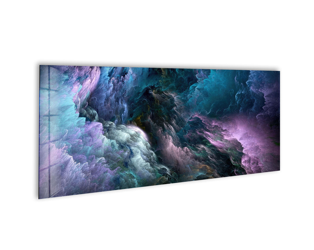 Blue Purple Clouds Abstract Glass Wall Art, art glass wall art, glass wall art pictures