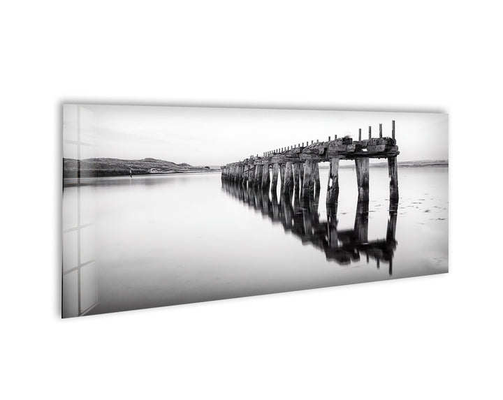 Old Wooden Railway Bridge Glass Wall Art, picture on glass wall art, photos printed on glass