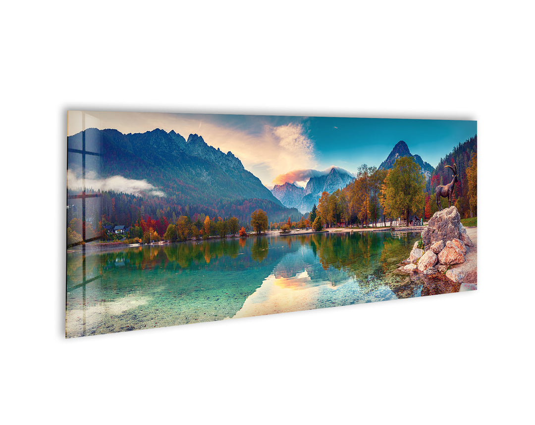 Lake Jasna Nature Landscape Glass Wall Art, glass pictures for Wall, glass prints wall art