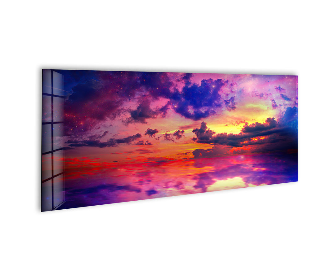 Abstract Vivid Sky at Sunset Glass Wall Art, Glass Printing Wall Art, Print photos on glass