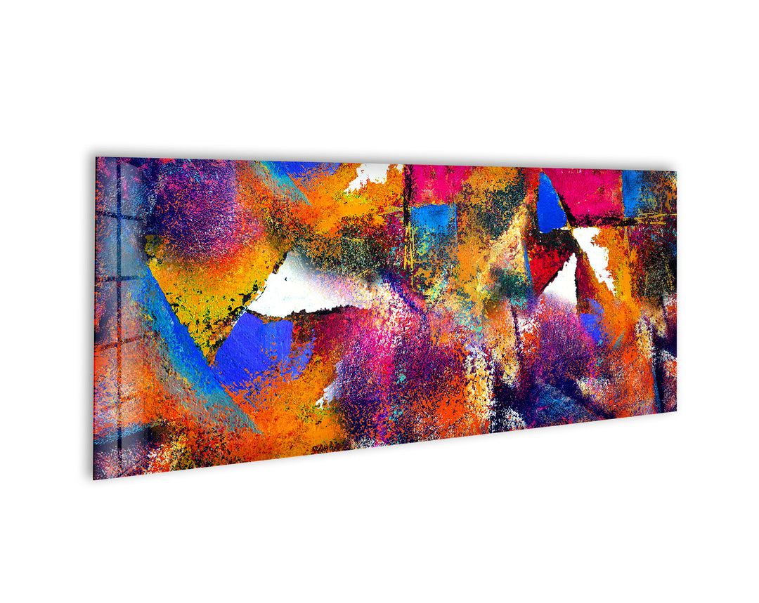 Colorful Modern Abstract Glass Wall Art, picture on glass wall art, photos printed on glass