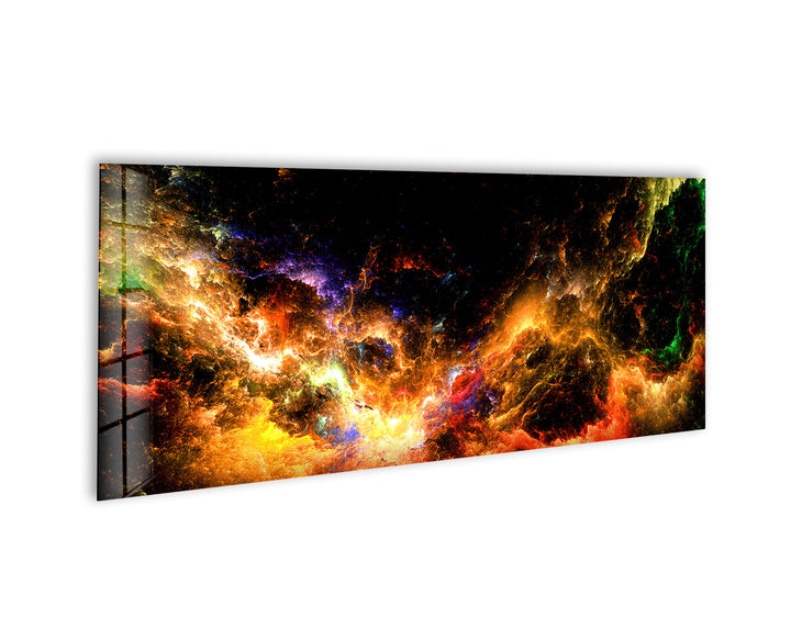 Cosmic Galaxy Abstract Glass Wall Art, custom glass pictures, glass art prints