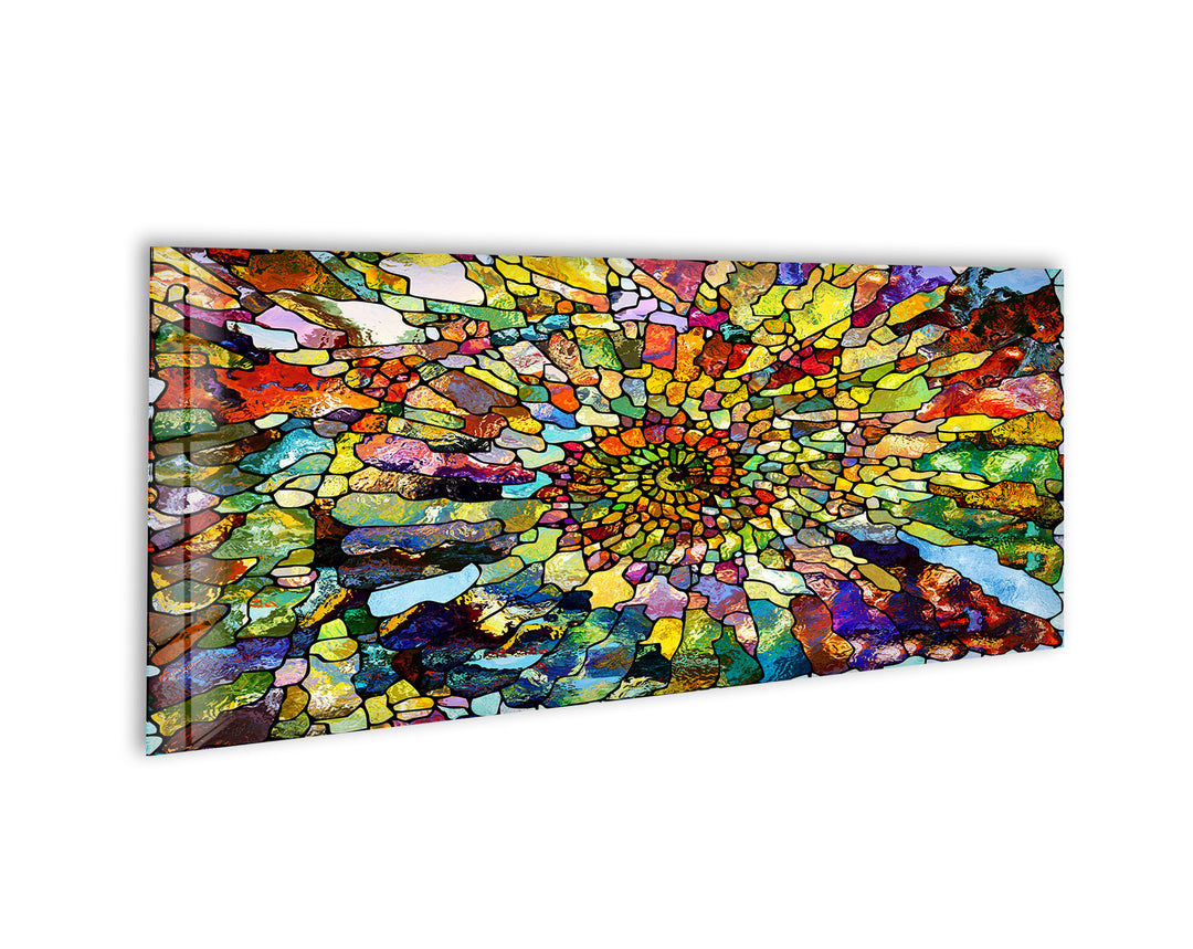 Colorful Abstract Stained Glass Wall Art, glass image printing, glass prints from photos