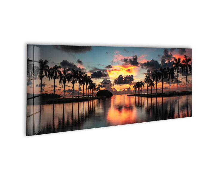 Miami Deering Estate Sunrise Glass Wall Art, glass art painting, glass art for the Wall