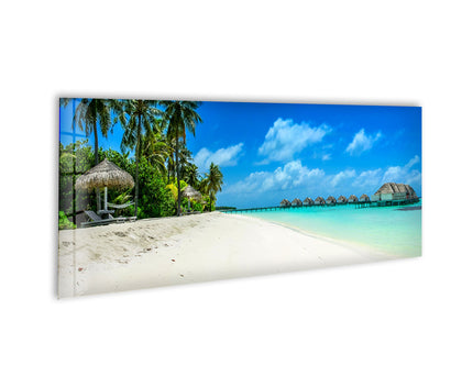 Tropical Beach Landscape Glass Wall Art, print picture on glass, Tempered Glass Wall Art