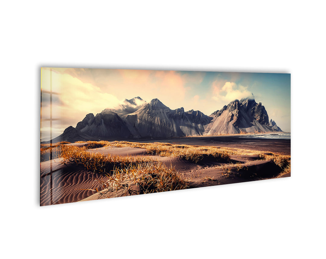 Iceland Colorful Seascape Glass Wall Art, glass photo prints, glass picture prints