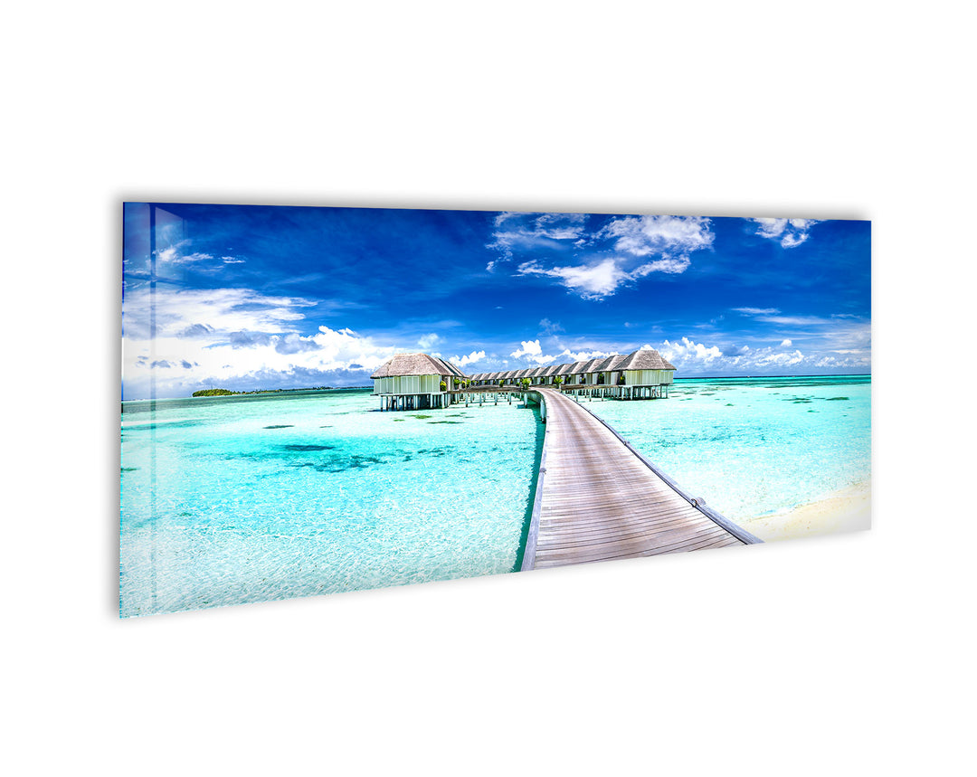 Maldives Beaches Landscape Glass Wall Art, large glass photo prints, glass wall photos