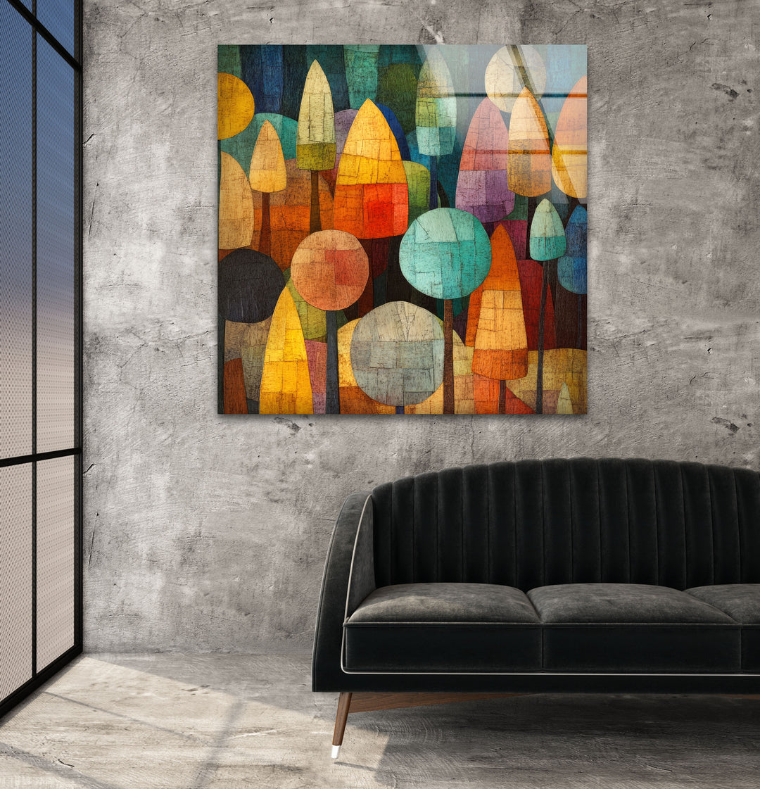 Vibrant May Palette Paul Klee Glass Wall Art large glass photo prints, glass wall photos
