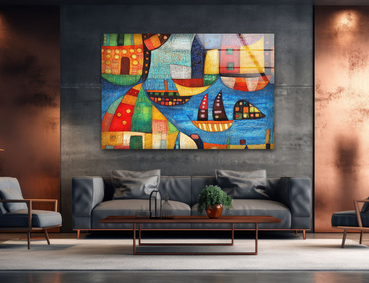 Paul Klee City Art Glass Wall Art large glass photo prints, glass wall photos
