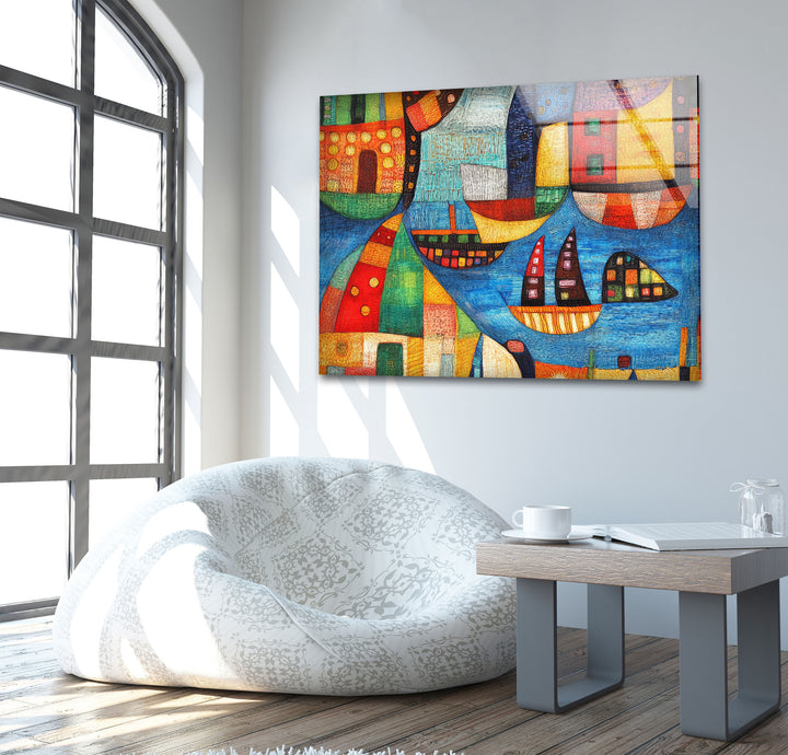 Paul Klee City Art Glass Wall Art print on glass, glass printed photos
