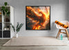 Phoenix with Fire Glass Wall Art glass image printing, glass prints from photos