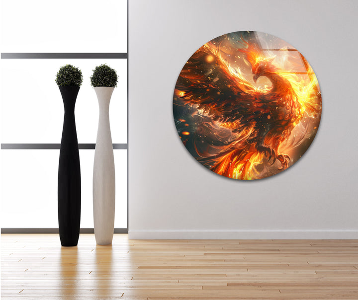 Phoenix Fire Art Glass Wall Art art glass wall art, glass wall art pictures
