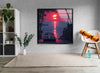 Pink Sunset View Tempered Glass Wall Art