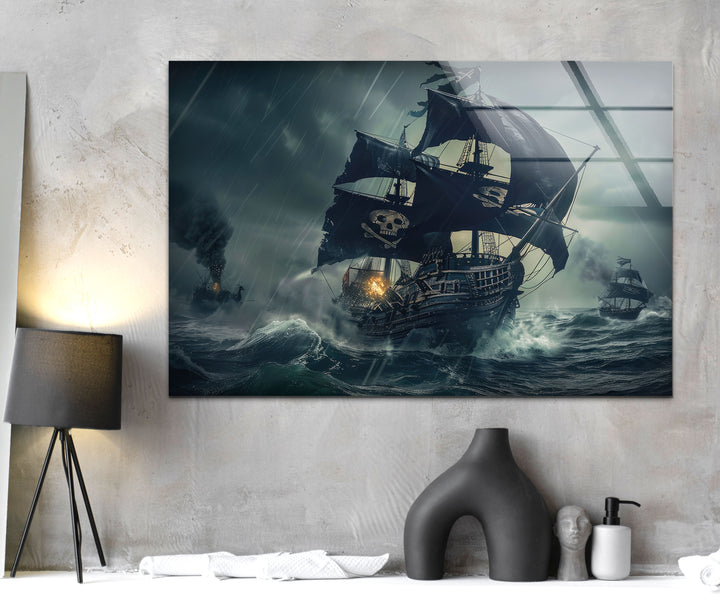 Pirate Ship Glass Wall Art glass photo prints, glass picture prints
