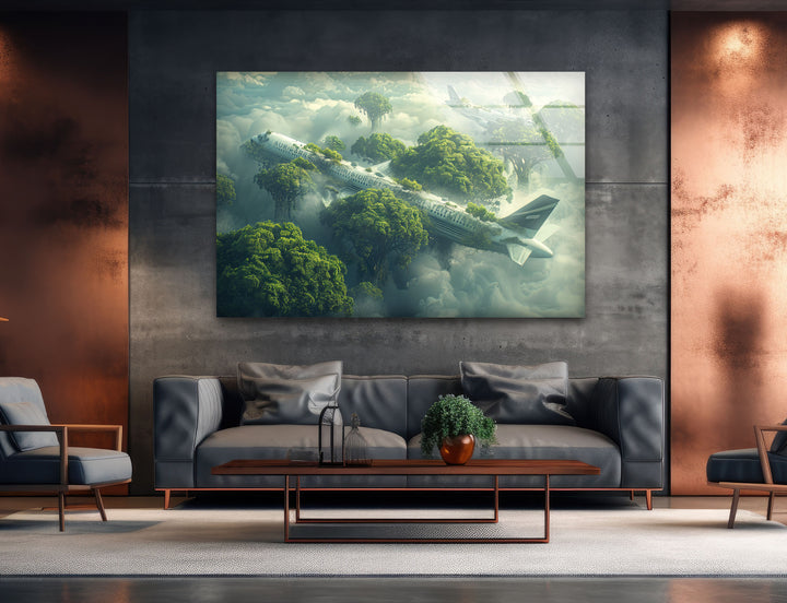 Planes in Trees Glass Wall Art glass photo prints, glass picture prints