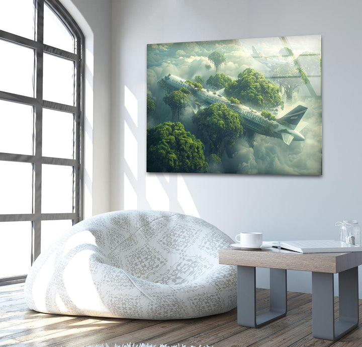 Planes in Trees Glass Wall Art print picture on glass, Tempered Glass Wall Art