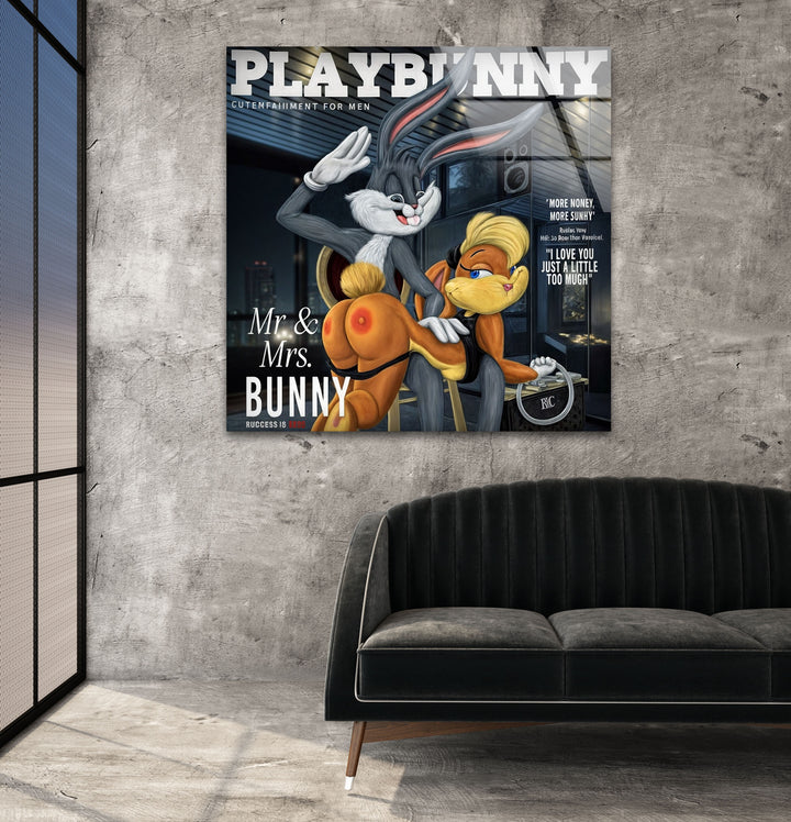 Playbunny Glass Wall Art picture on glass wall art, photos printed on glass
