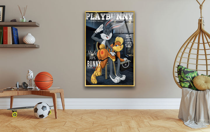 Playbunny Glass Wall Art print picture on glass, Tempered Glass Wall Art
