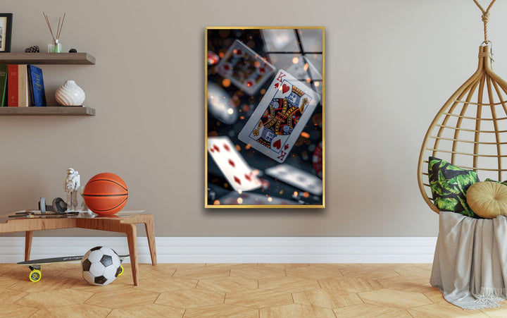 Playing Card King Poker Glass Wall Art