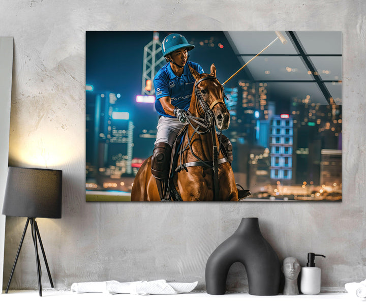 Polo Glass Wall Art print picture on glass, Tempered Glass Wall Art
