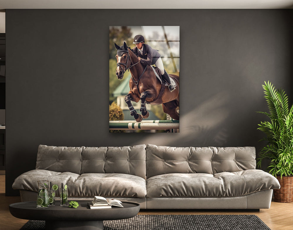 Polo Riding Horse Glass Wall Art glass photo prints, glass picture prints
