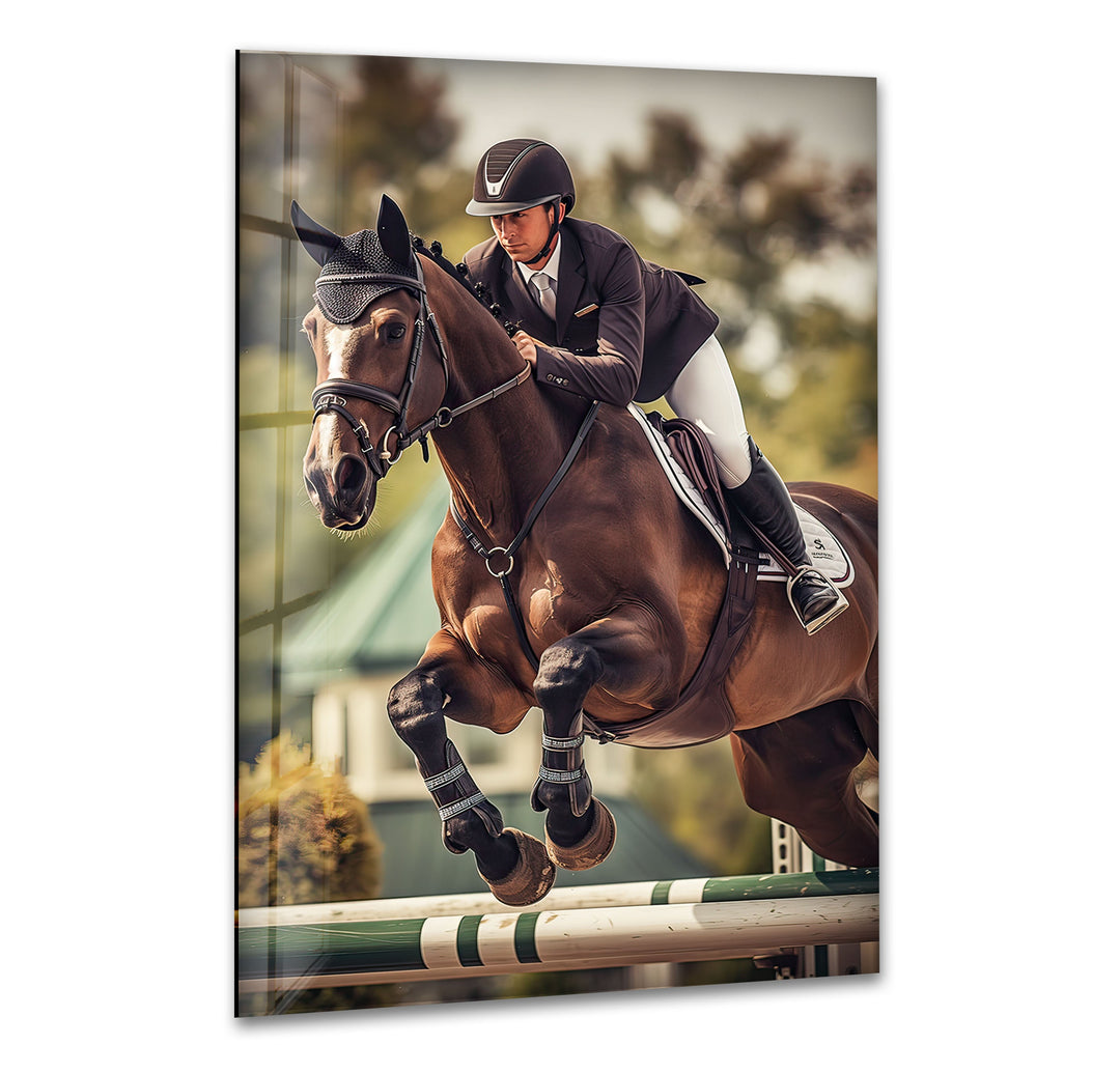 Polo Riding Horse Glass Wall Art Glass Printing Wall Art, Print photos on glass
