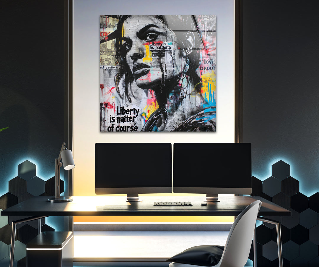 Portrait in Black Pencil Tempered Glass Wall Art - MyPhotoStation