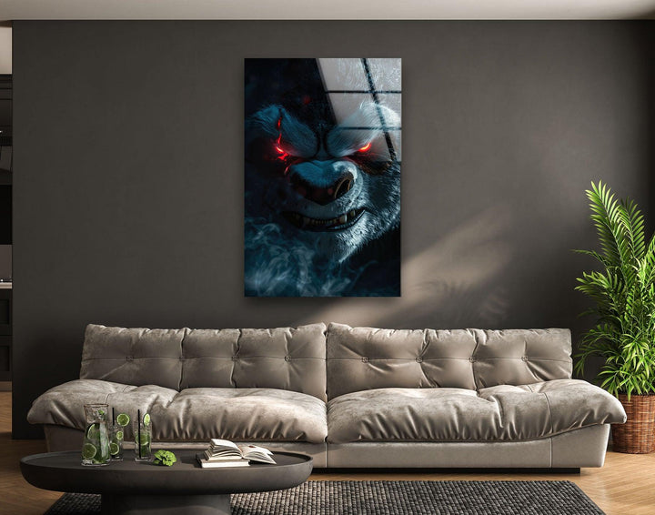 Portrait of an Angry KungFu Panda Glass Wall Art large glass photo prints, glass wall photos
