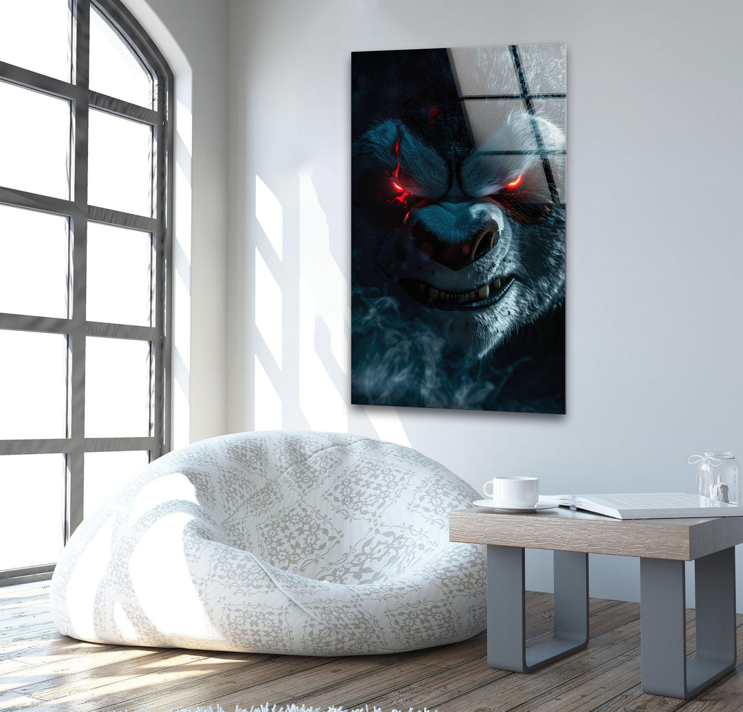 Portrait of an Angry KungFu Panda Glass Wall Art glass image printing, glass prints from photos
