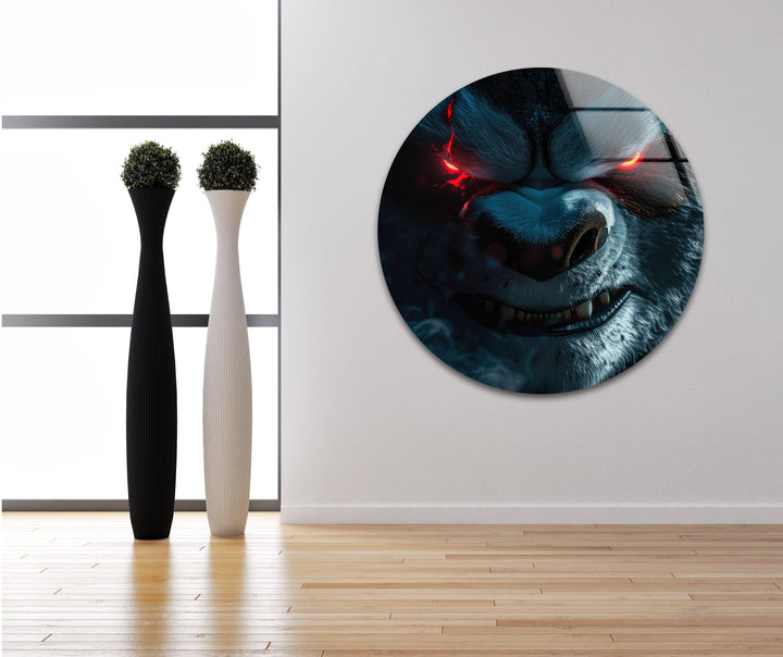 Portrait of an Angry KungFu Panda Glass Wall Art custom glass photo prints, large glass prints
