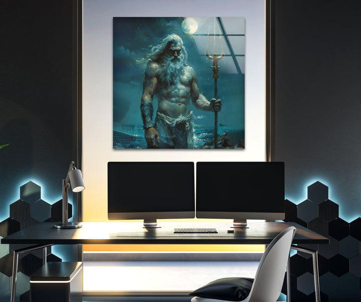 Poseidon Glass Wall Art glass photo prints, glass picture prints
