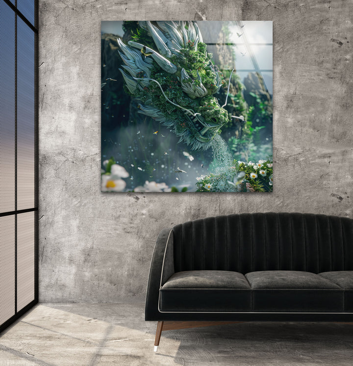 Loong of Vegetat Glass Wall Art picture on glass wall art, photos printed on glass